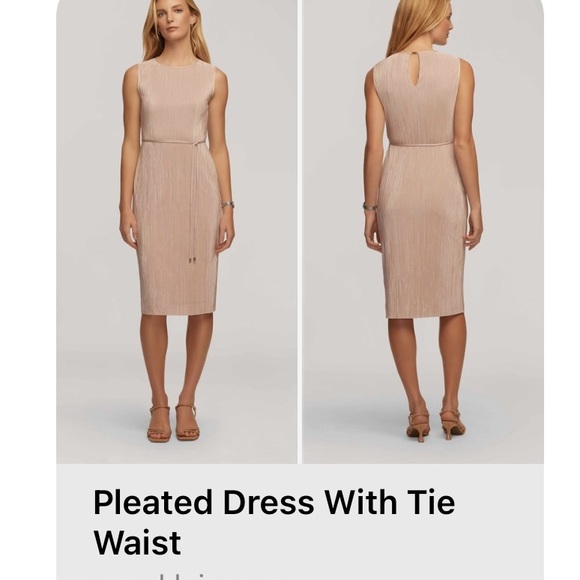 Anne Klein Satin Krinkle Dress with Tie Waist - Picture 1 of 2